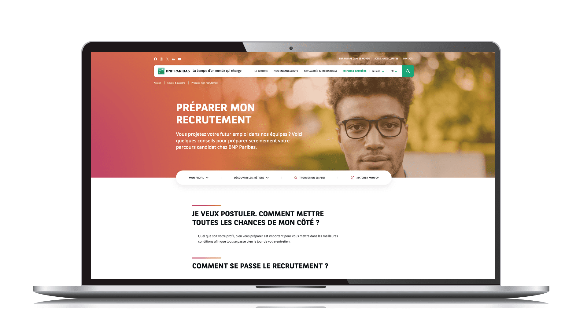 Préparer son recrutement sur le site carrière de BNP Paribas